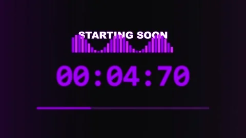 Futuristic Aurora Green Countdown Broadcast Starting Soon Background Loop f.. Stock Footage 340376068