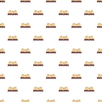 Futuristic automated monorail trains pattern on white background Stock Illustration