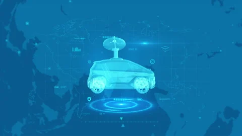 Futuristic Autonomous Vehicle Concept with Global Connectivity and Technolo.. 库存影片 342948854