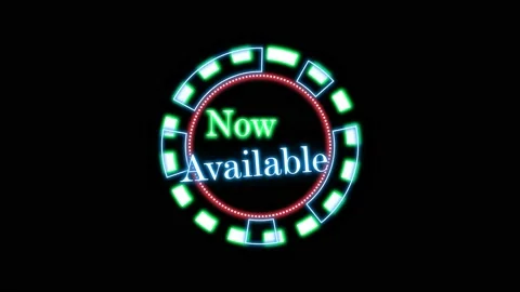 Futuristic Available Now Animated Interface On Black Background Stock Footage 207987092