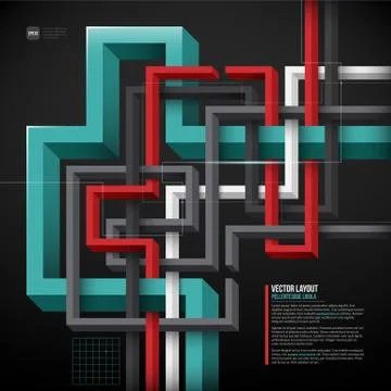 Futuristic background with 3d lines. EPS10. Stock Illustration