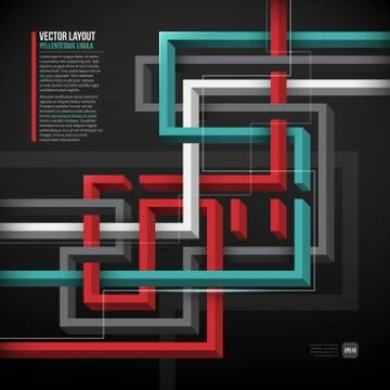 Futuristic background with 3d lines. EPS10. Stock Illustration