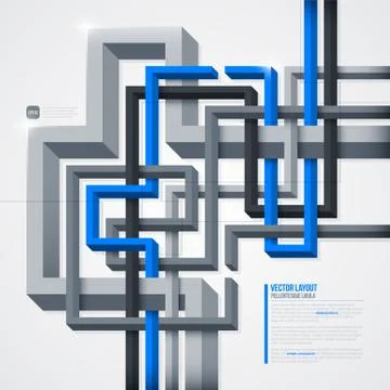 Futuristic background with 3d lines. EPS10. Stock Illustration