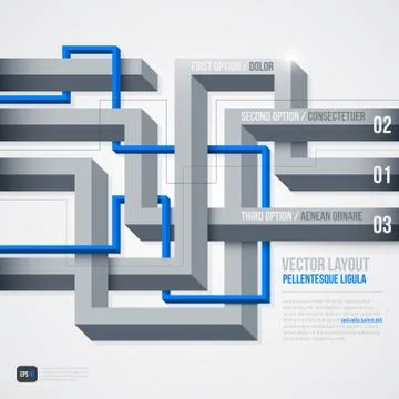 Futuristic background with 3d lines. EPS10. Stock Illustration