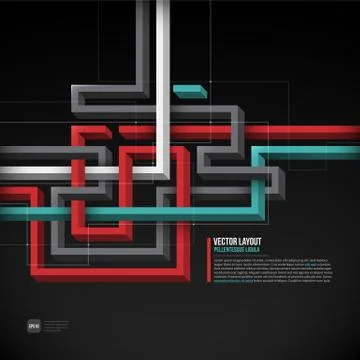 Futuristic background with 3d lines. EPS10. Stock Illustration
