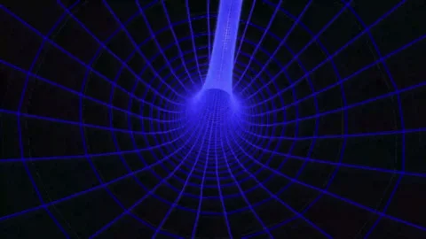 Futuristic background of a 4K 3D looping animation. Abstract blue digital w.. Stock Footage 290850019
