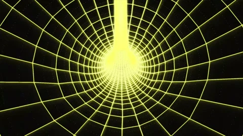 Futuristic background of a 4K 3D looping animation. Abstract glowing yellow.. Video stock 290850178