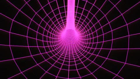 Futuristic background of a 4K 3D looping animation. Abstract digital wirefr.. Illustrazione stock