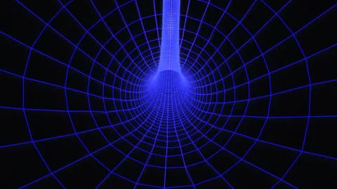 Futuristic background of a 4K 3D looping animation. Abstract blue digital w.. Stockillustratie