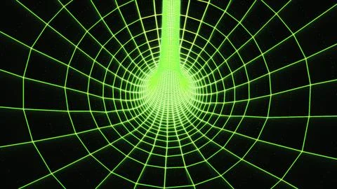 Futuristic background of a 4K 3D looping animation. Abstract glowing green .. イラスト素材