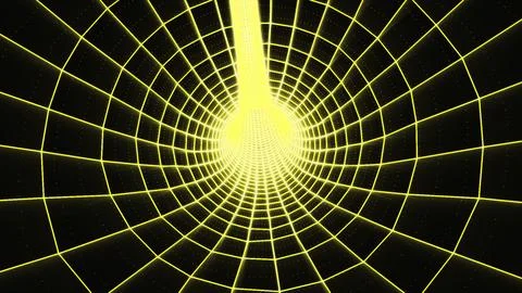 Futuristic background of a 4K 3D looping animation. Abstract glowing yellow.. イラスト素材