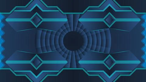 Futuristic Background Abstract Artwork Featuring Bold Blue Geometric Patter.. Illustrazione stock