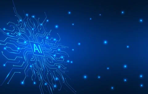 Futuristic Background with AI and Technology. Design for AI integration, ar.. Stock Illustration