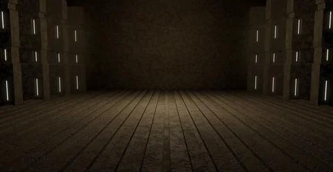 Futuristic Background Basement Hangar Corridor Warehouse Club Dance Studio Sh Иллюстрация