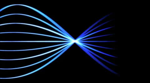 Futuristic background of blue glowing curved flowing lines (FULL HD) Stock Footage 37089608