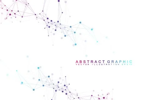 Futuristic background communication, globalization. Lines and dots connected to Stock Illustration