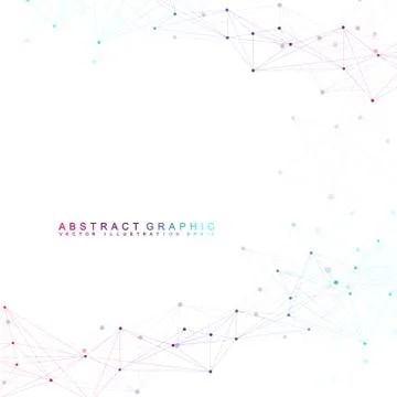 Futuristic background communication, globalization. Lines and dots connected to Stock Illustration