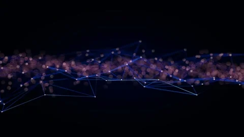 Futuristic background of connected glowing dots and lines. Video stock 131256096