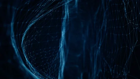 Futuristic background of connected glowing dots and lines. Video stock 137057592