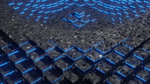 Futuristic background with cubes as animation Stock Footage 251161376