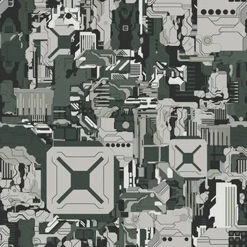Futuristic background in cyberpunk style. 스톡 일러스트