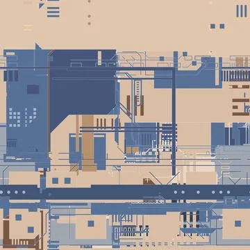 Futuristic background in cyberpunk style. Illustrazione stock