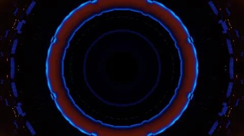 Futuristic background design with abstract circles and cool lights Illustrazione stock