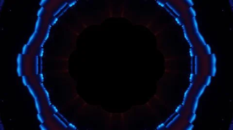 A futuristic background design with abstract circular patterns and cool neon  Stock Illustration