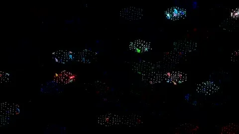Futuristic background design with colorful line elements resembling a digital Stock Footage 328917517