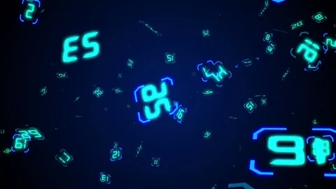 Futuristic background with digital symbols Stock Footage 83643339
