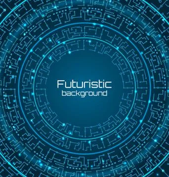 Futuristic Background, Digital Template, Techno Pattern Illustrazione stock