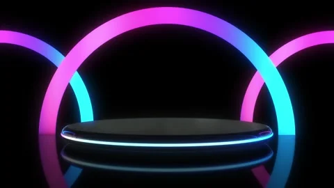 Futuristic background with flying platforms Stock Footage 268576858