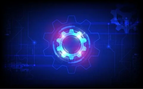 Futuristic background gear wheel 3d abstract technology Stock Illustration