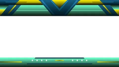 Futuristic Background Geometric Frame in Vibrant Cyan and Yellow Colors Ilustración de archivo