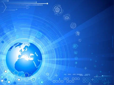 Futuristic background with globe Stock Illustration