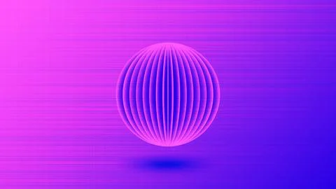 Futuristic background with glowing ball 3d creative shape in cyberpunk style, Stock Illustration