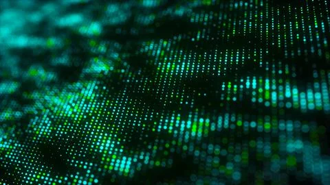 Futuristic background from green shining dots. Abstract mesh background. Bi.. Stock Illustration
