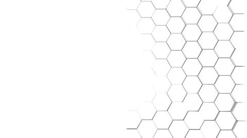 Futuristic background with hexagonal white abstract shape. 3d illustration Stockillustratie