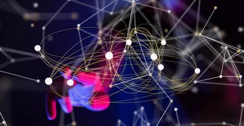 Futuristic background with an interconnected network of lines Stock Photos