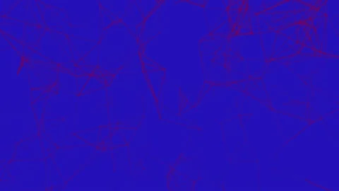 Futuristic background with lines and dots, red color, blue background Stock Footage 163437391