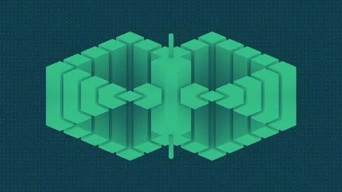 Futuristic background with loop animation of geometric shapes. 3d rendering HD Stock Footage 245699528