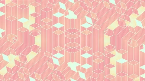 Futuristic background with loop animation of rectangular shapes. 3d rendering 4K Stock Footage 255559065