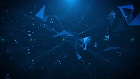 Futuristic background of low poly data floating 4K loop motion Stock Footage 201092644