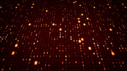 Futuristic Background with Red Binary Digits Code Technology Animation 스톡 동영상 115086550