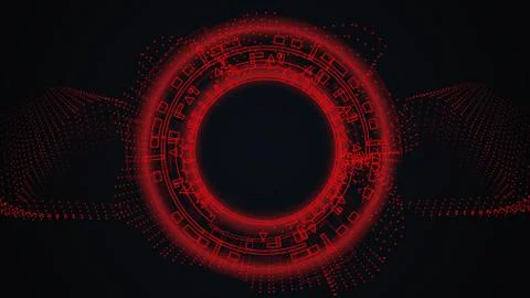 Futuristic background with red hud elements. Stock Illustration