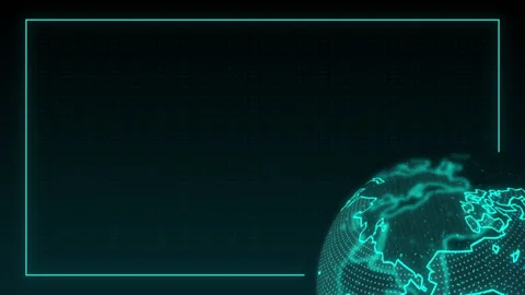 Futuristic background with rotating digital earth for text Stock Footage