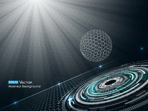 Futuristic background with sphere Stock Illustration