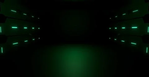 Futuristic Background Technology Hall Or Corridor Spotlight Black Banner 库存插图