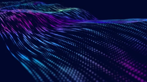 Futuristic background technology waves motion with dots. Digital cyberspace.. Stock Footage 327042309