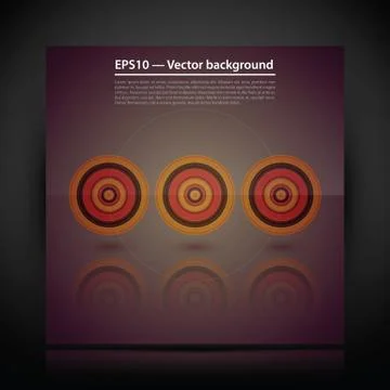 Futuristic background with three circles on glossy surface. Stock Illustration